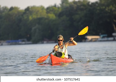 Sunlit Kayaker Front View