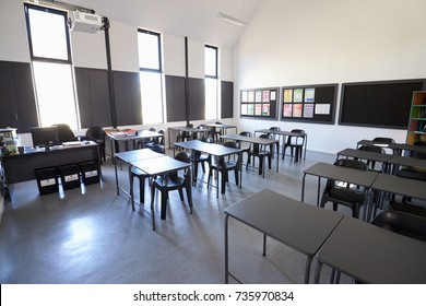 Sunlit Modern Elementary School Classroom