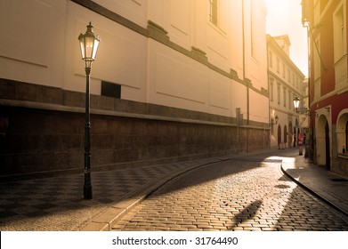 A sunlit street in Prague - Powered by Shutterstock