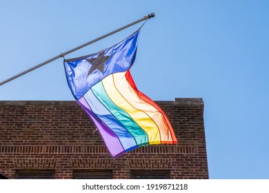 A Sunlit Texas LGBT Gay Pride Flag