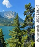 Sunny Afternoon on an Alpine Lake in Glacier National Park