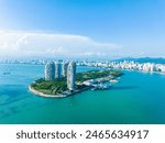 Sunny afternoon scenery of Phoenix Island, Sanya, Hainan, China