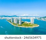 Sunny afternoon scenery of Phoenix Island, Sanya, Hainan, China