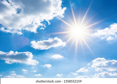 Sunny Background Blue Sky White Clouds Stock Photo 1358552159 ...