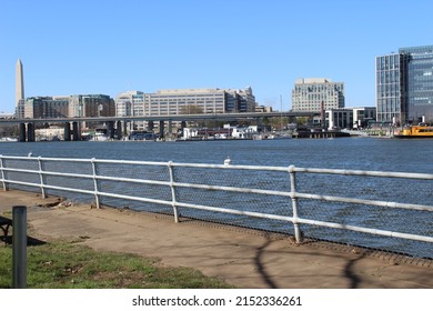 Sunny Blue Sky The Wharf Washington DC Skyline