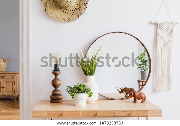 Sunny Boho Interiors Apartment Mirror Dressing Stock Photo Edit Now 1478258753