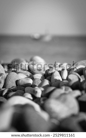 Stone beach in Brighton, England