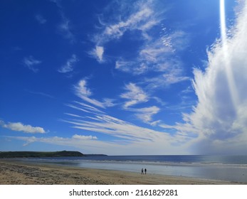 Sunny Day At Beach In Youghal, Co. Cork, Ireland. 