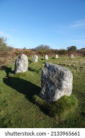 A Sunny Day At Boscawen-Un Bronze Age Stone Circle Close To St Buryan, Cornwall England.