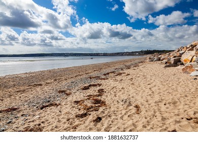 Sunny day at Long Rock Beach near Penzance Cornwall England UK
