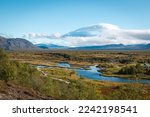 Sunny day in Þingvellir National Park, Iceland