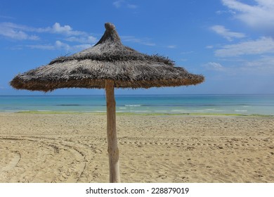 Sunny Day On Sand Beach In Djerba