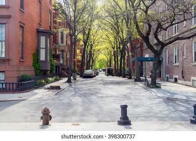 Sunny Day At The Street In Brooklyn, New York
