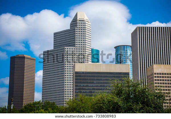 Sunny Day Time Houston Texas Blue Stock Photo Edit Now 733808983