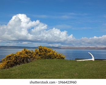 A sunny easter weekend view from the Isle of Arran,Scotland looking over the Kilbrannan Sound to the Kintyre ,Argyll.