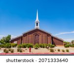 Sunny exterior view of The Church of Jesus Christ of Latter day Saints at Henderson, Nevada