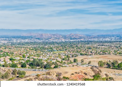 Sunny Fall Day Over Inland Empire Of California 