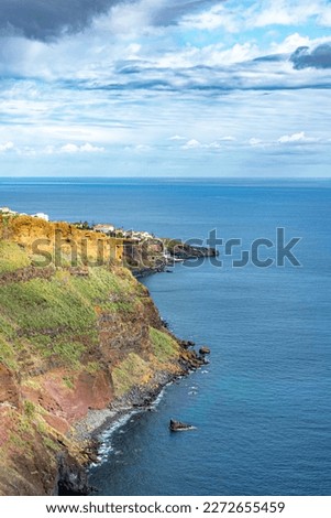 Sunny landscape view of the coast line