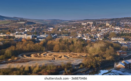 Sunny Landscape View Of Lewes, Sussex