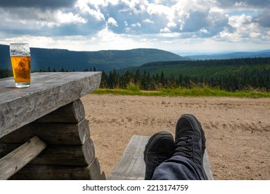 Sunny October View Of The Sudetes.