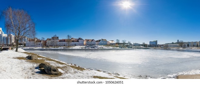 Sunny Panorama Of The Center Of Minsk