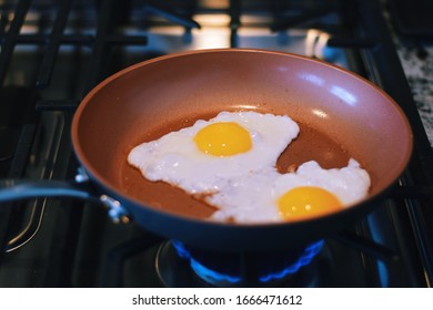 Sunny side up eggs on a frying pan - Powered by Shutterstock