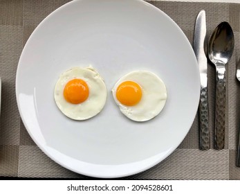 Sunny Side Up Twin Egg On Dish