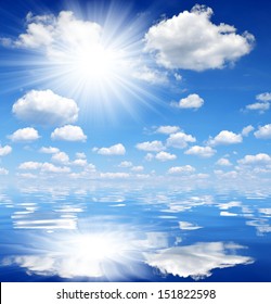 sunny sky above sea - Shutterstock ID 151822598