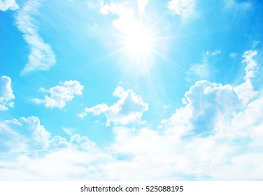 sunny sky background whith  clouds - Shutterstock ID 525088195