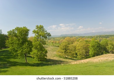 A Sunny Spring Morning Looking At The Foothills Of Western North Carolina.