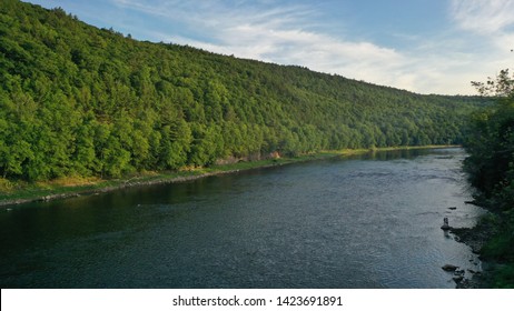 A Sunny Summer Day In The Delaware River Gap In Barryville, New York.