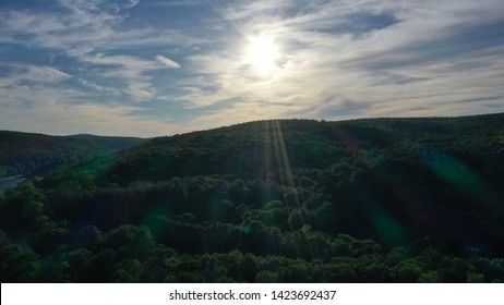 A Sunny Summer Day In The Delaware River Gap In Barryville, New York.