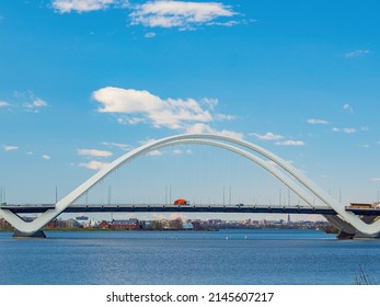 Sunny View Of The Frederick Douglass Memorial Bridge At Washington DC