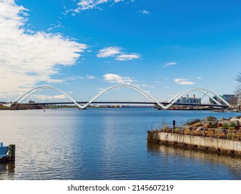 Sunny View Of The Frederick Douglass Memorial Bridge At Washington DC