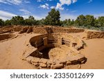Sunny view of the historical Coyote Village in Mesa Verde National Park at Colorado