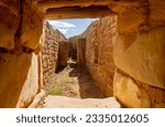 Sunny view of the historical Sun Temple in Mesa Verde National Park at Colorado