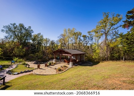 Sunny view of the landscape inside the Boiling Springs State Park at Oklahoma