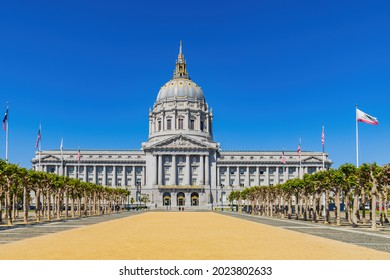 Sunny View Of The San Francisco City Hall At California