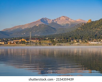 Sunny View Of A Small Town Near Rocky Mountain National Park At Estes Park, Colorado