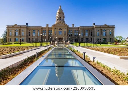 Sunny view of the Wyoming State capitol building at Cheyenne, Wyoming