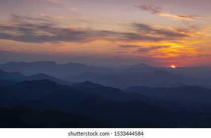 sunny weather between the mountains at sunset, Euskadi