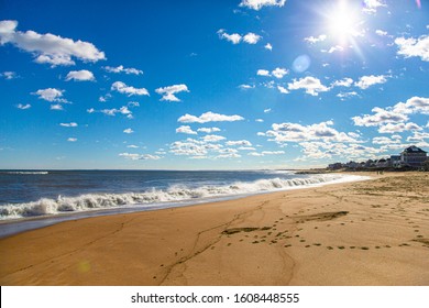 Sunny Wintery Beach View In January Of Salisbury State Reservation, Massachusetts, USA