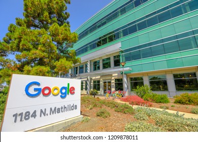 Sunnyvale, CA, USA - August 12, 2018: Google HQ is located in Mountain View and has also expanded to Sunnyvale, California.3,000 employees could work in the new Google buildings at 1184 N Mathilda Ave