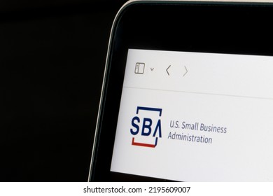 Sunnyvale, CA, USA - May 4, 2022: Website Homepage Of The U.S. Small Business Administration (SBA) Is Seen On A Laptop Computer.