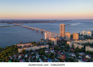 Sunrise Above Saratov. Volga, Russia.