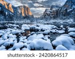 Sunrise after a Winter Storm on Yosemite Valley, Yosemite National Park, California