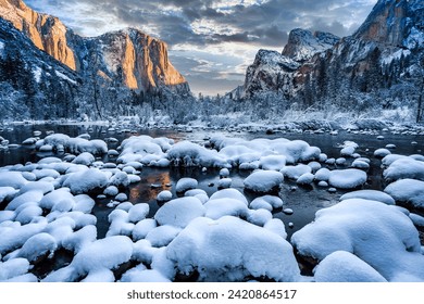 Sunrise after a Winter Storm on Yosemite Valley, Yosemite National Park, California - Powered by Shutterstock