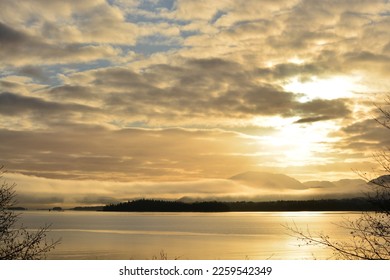 Sunrise in Alaska coastal rainforest. Every morning provides a different kind of beauty and colors - Shutterstock ID 2259542349