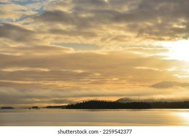 Sunrise in Alaska coastal rainforest. Every morning provides a different kind of beauty and colors - Shutterstock ID 2259542377