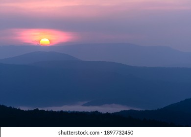 Sunrise Along The Highland Scenic Highway, A National Scenic Byway, Pocahontas County, West Virginia, USA